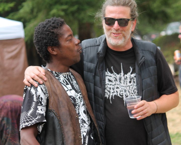 Two friends posing together at the festival